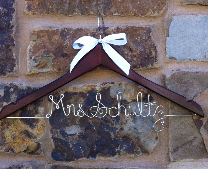 Mrs Hanger, Wire hanger, Shower gift wedding dress hanger, bride, will you be my bridesmaid,dress hanger, name hanger, bridal wire hanger, image 10