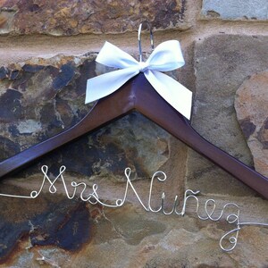 Mrs Hanger, Wire hanger, Shower gift wedding dress hanger, bride, will you be my bridesmaid,dress hanger, name hanger, bridal wire hanger, image 4