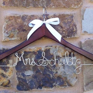 Mrs Hanger, Wire hanger, Shower gift wedding dress hanger, bride, will you be my bridesmaid,dress hanger, name hanger, bridal wire hanger, image 2