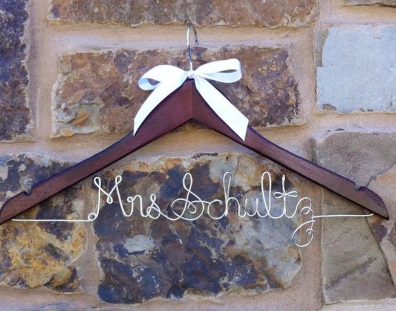 Mrs Hanger, Wire hanger, Shower gift wedding dress hanger, bride, will you be my bridesmaid,dress hanger, name hanger, bridal wire hanger, image 2