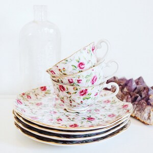 Vintage Tea Set / Vintage Chintz Set / Rose Pattern / Floral Print / Fine China / Boho decor