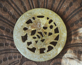 Vintage Brass Dragon / Incense Dish / Vintage Boho