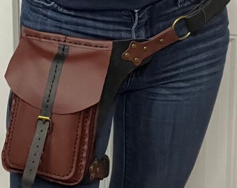 Leather thigh holster bag