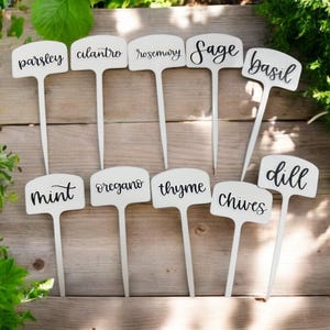 10er Set Kräutergarten Marker, Etikett, Pflanzenstecker, Pflanzenstecker, Kunststoff mit wasserfestem Namen Aufkleber, Gartenarbeit, Kräuter, kostenloser Versand