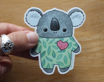 Baby Koala Vinyl Sticker, Cute Koala in PJs Decal, Australia Sticker