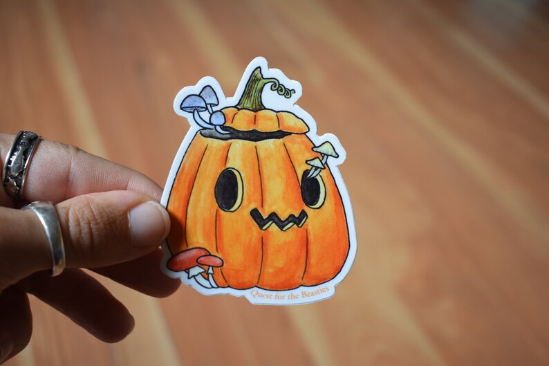 4 Pack Halloween Sticker Set, Bat and Pumpkin Vinyl Stickers image 8