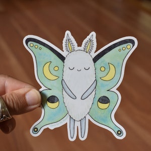 4 Pack Moth Sticker Set, Cute Assorted Moths Vinyl Stickers image 9