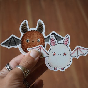Brown Bat Vinyl Sticker, Cute Halloween Sticker image 4