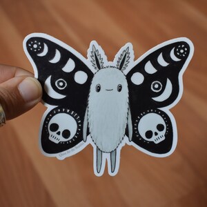 4 Pack Moth Sticker Set, Cute Assorted Moths Vinyl Stickers image 8