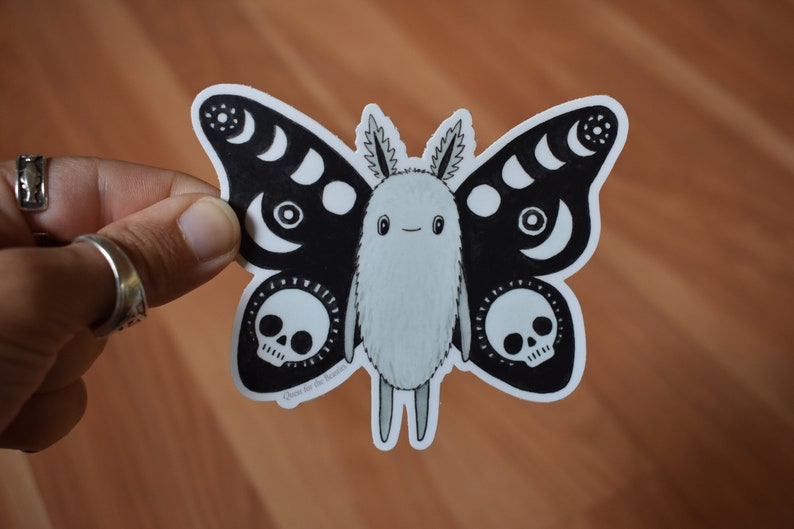 4 Pack Moth Sticker Set, Cute Assorted Moths Vinyl Stickers image 8