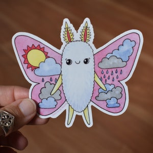 4 Pack Moth Sticker Set, Cute Assorted Moths Vinyl Stickers image 6