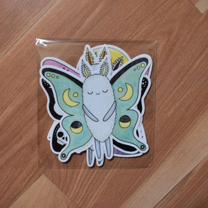 4 Pack Moth Sticker Set, Cute Assorted Moths Vinyl Stickers image 10