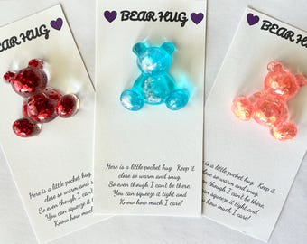 Handmade Resin Pocket Hug Bears