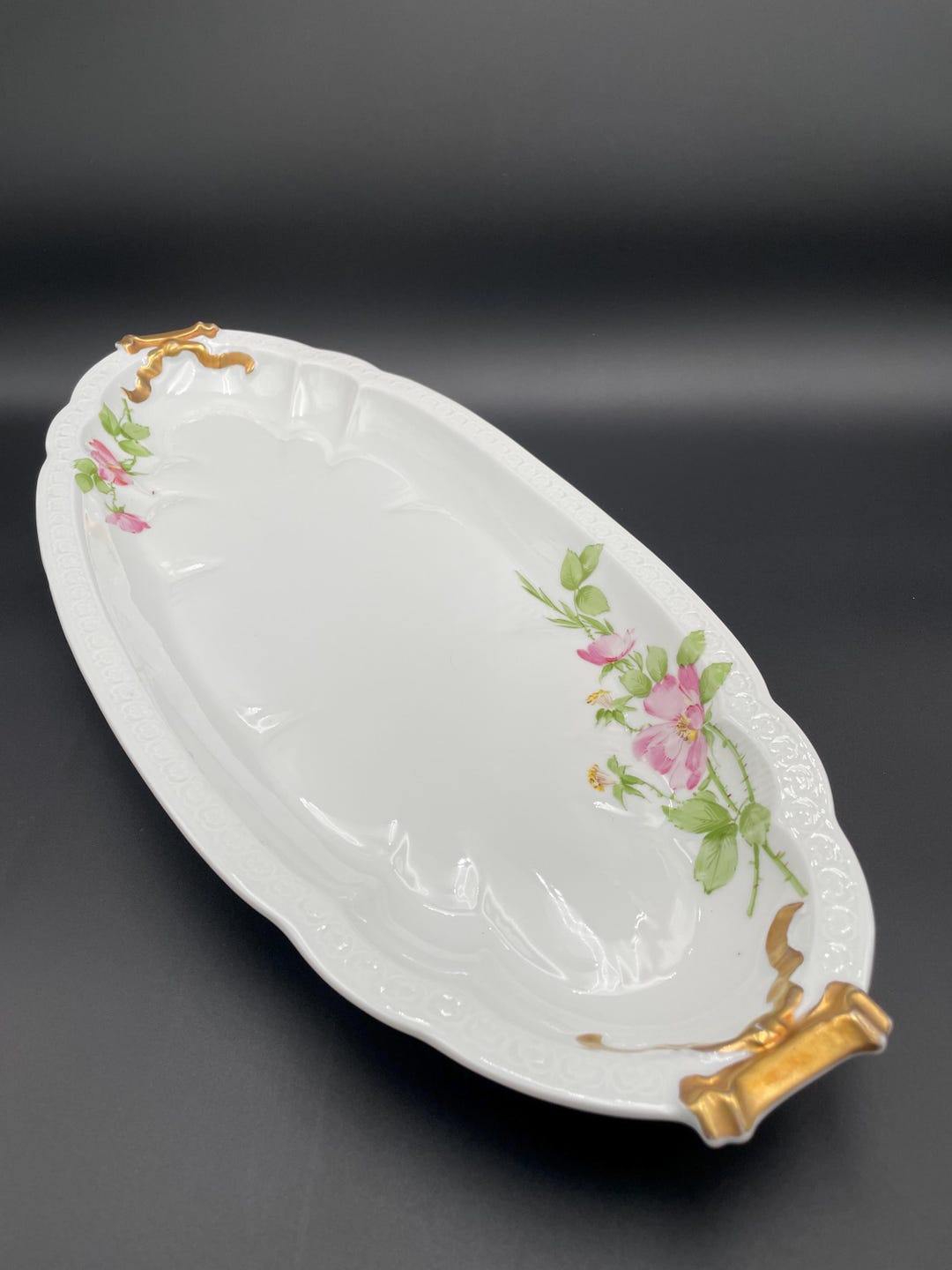 Rosenthal Roses Antique Rosenthal Porcelain Large Platter Hand Painted Roses 1891-1906 ...