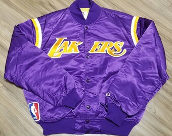 XL Lakers starter jacket,lakers jacket,90s lakers jacket,vintage lakers jacket,show time lakers,lakers satin jacket,lakers vintage jacket