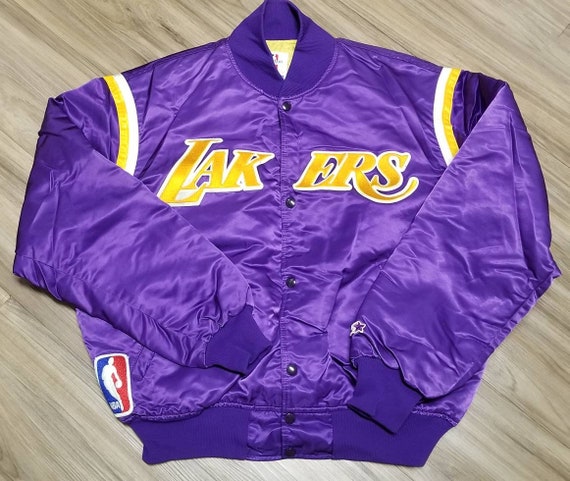 Vintage 80s Los Angeles Lakers Starter Jacket Mens XL NBA Basketball Satin