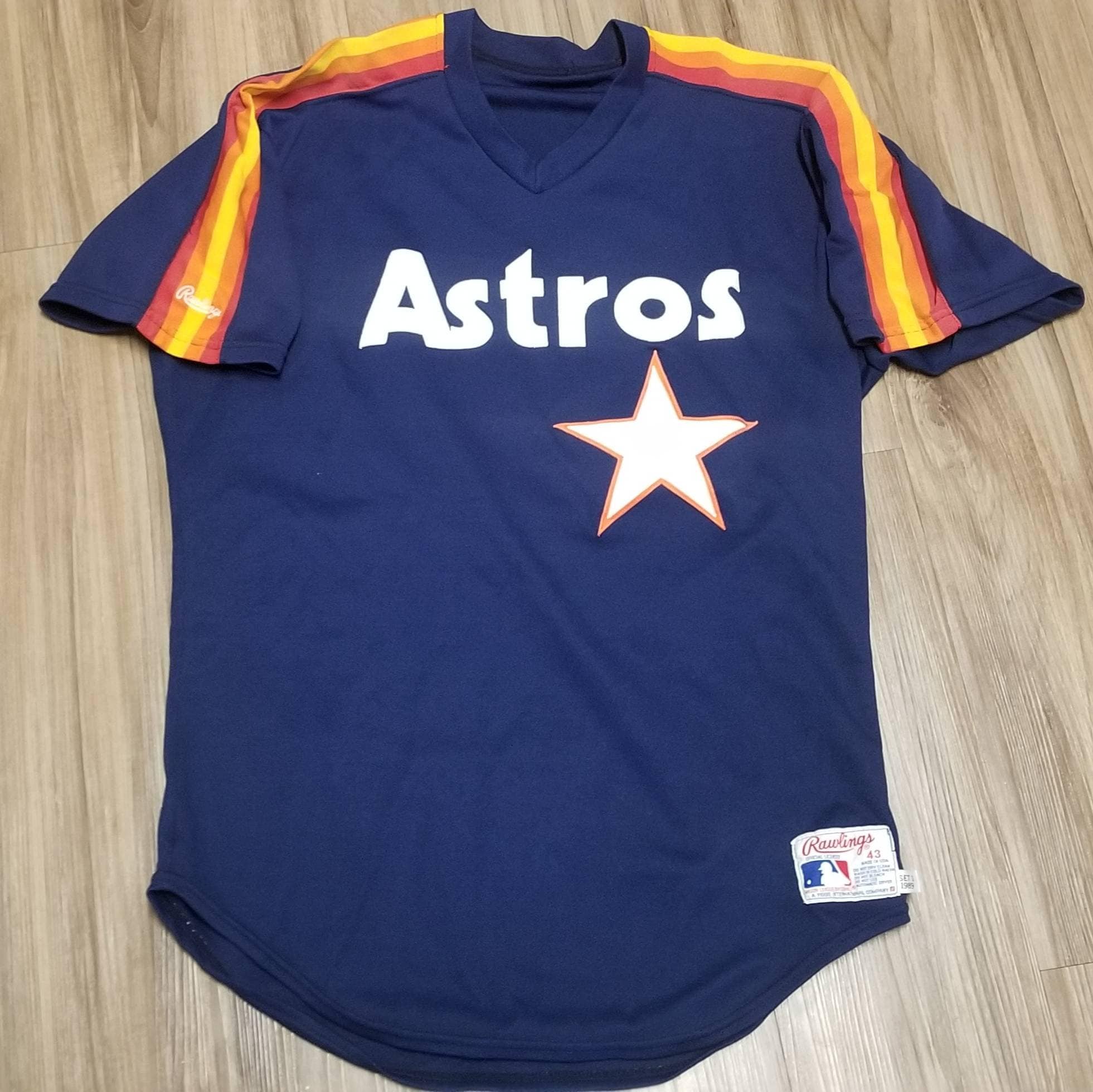 Team Issued 1989 Size 43/large Houston Astros Jersey Rawlings 