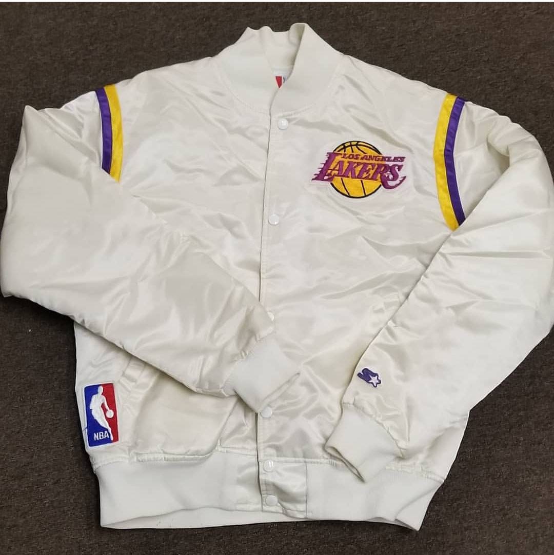 vintage starter lakers jacket Back To Back Champions