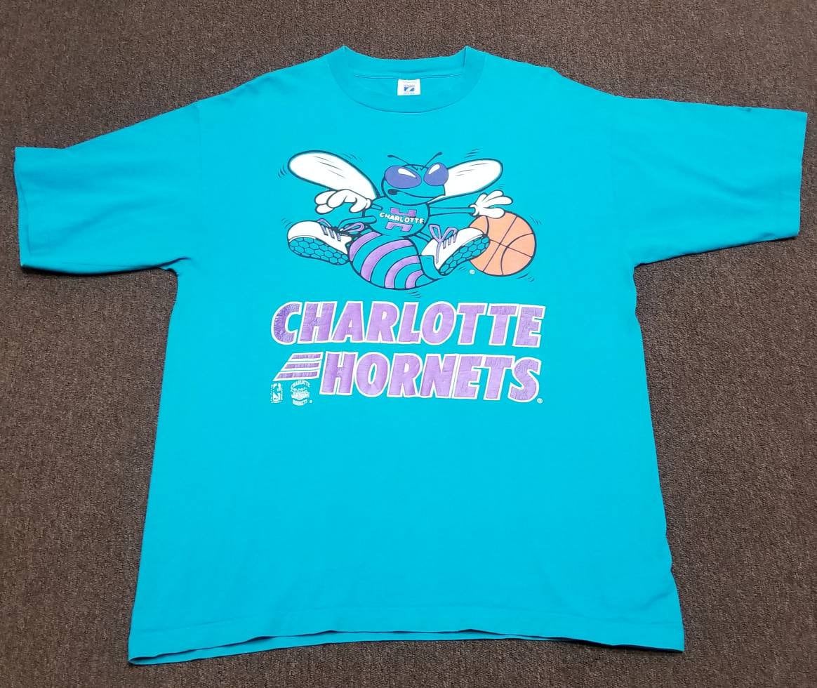 Large 90s Charlotte Hornets Shirt,90s Hornets Shirt Vintage