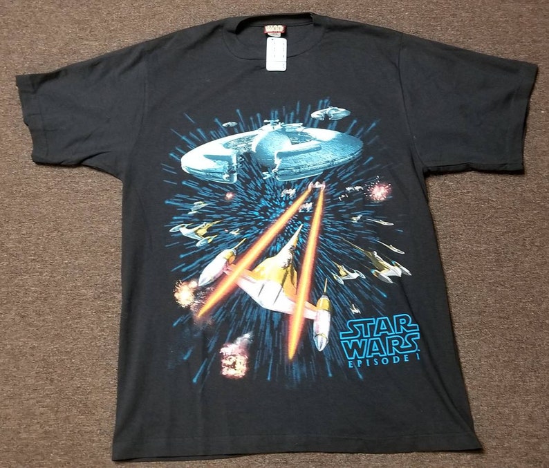 New Large 1999 star wars shirt, star wars episode 1 shirt,90s star wars shirt,star wars prequel shirt image 1