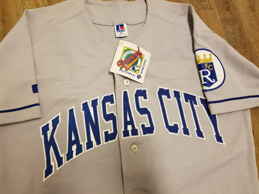 Secondhandgrandslam Size 40/medium Kansas City Royals Jersey, Russell Authentic Diamond jersey,New Vintage Jersey, 90s