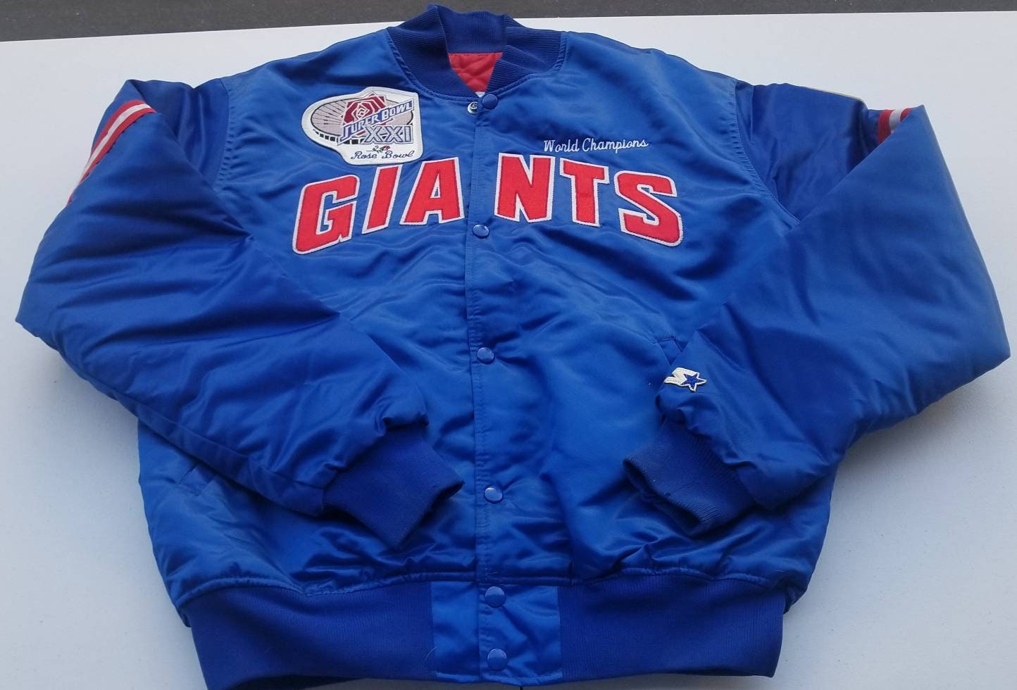 Large 90s New York Giants Satin Starter Jacket – Flying Apple Vintage