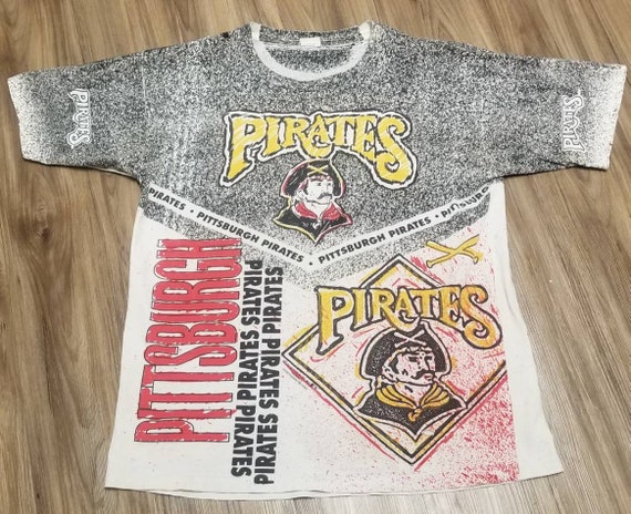 1991 XL Pittsburgh pirates shirt,pirates AOP shirt,90s Pittsburgh pirates shirt, vintage Pittsburgh pirates shirt,XL pirates shirt