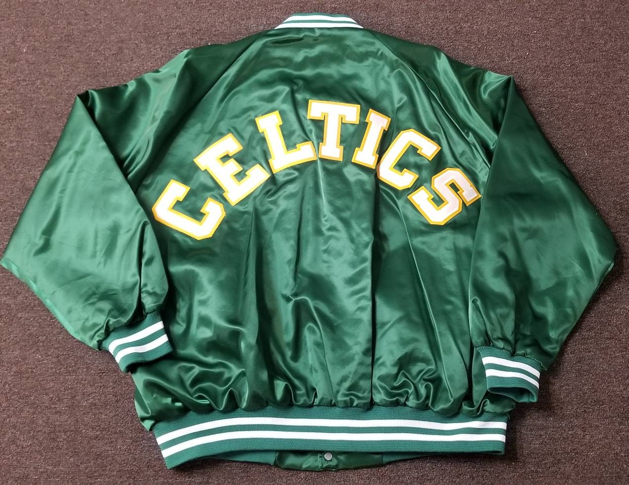 as-is* Distressed Boston Celtics Snap Button Starter Jacket