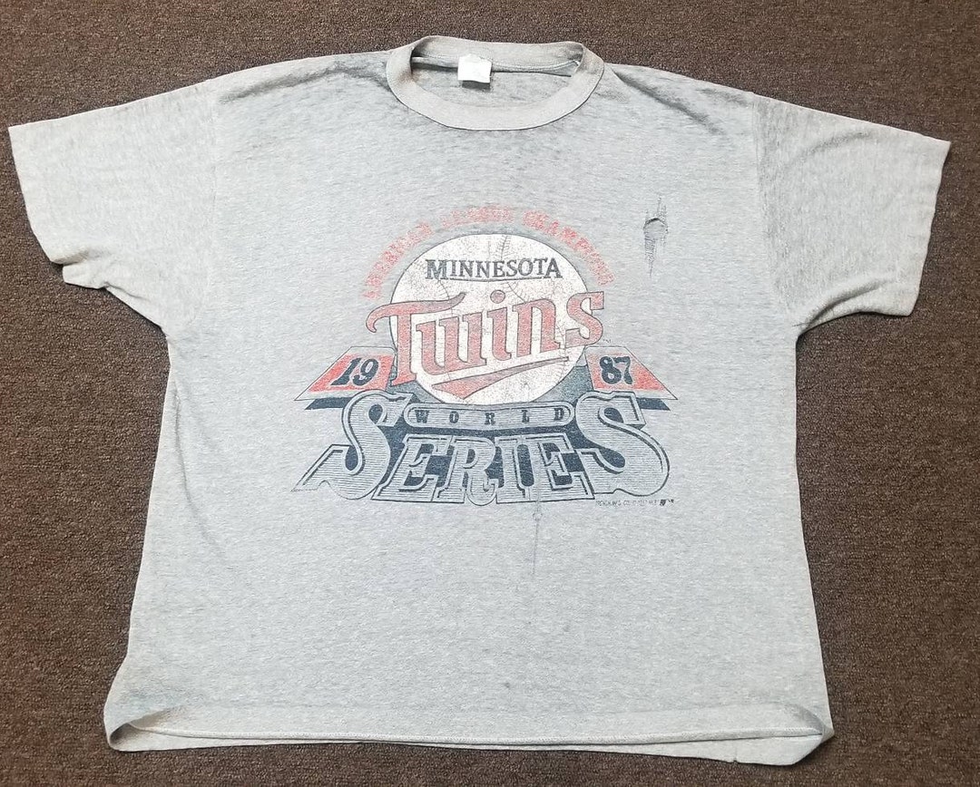 Veste Vintage 1987 Minnesota Twins - Champions World Series - Taille M - Blanc Satin