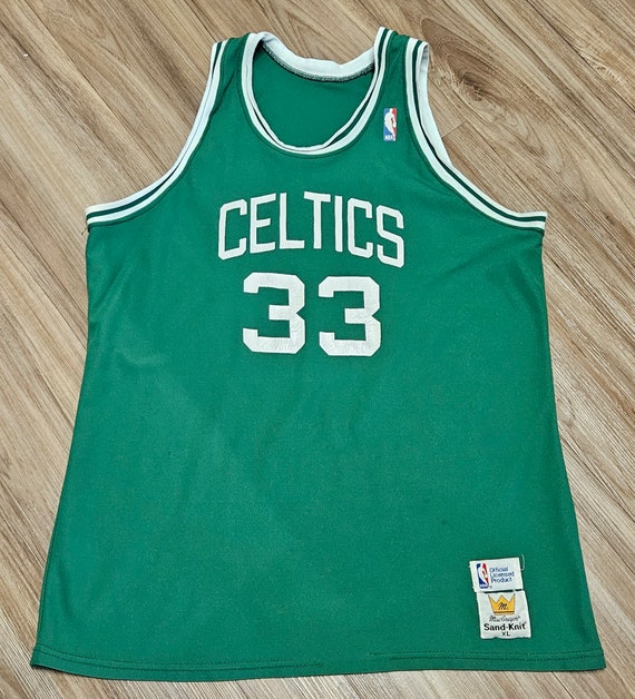 Used 1980s boston celtics jersey,large celtics Jersey,vintage celtics jersey,sand knit celtics jersey,80s celtics jersey, larry bird jersey