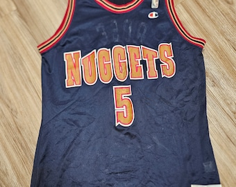 1994-1996 Size 44 champion Denver nuggets jersey,Vintage nuggets jersey, Jalen Rose jersey,90s denver nuggets jersey,nuggets champion jersey