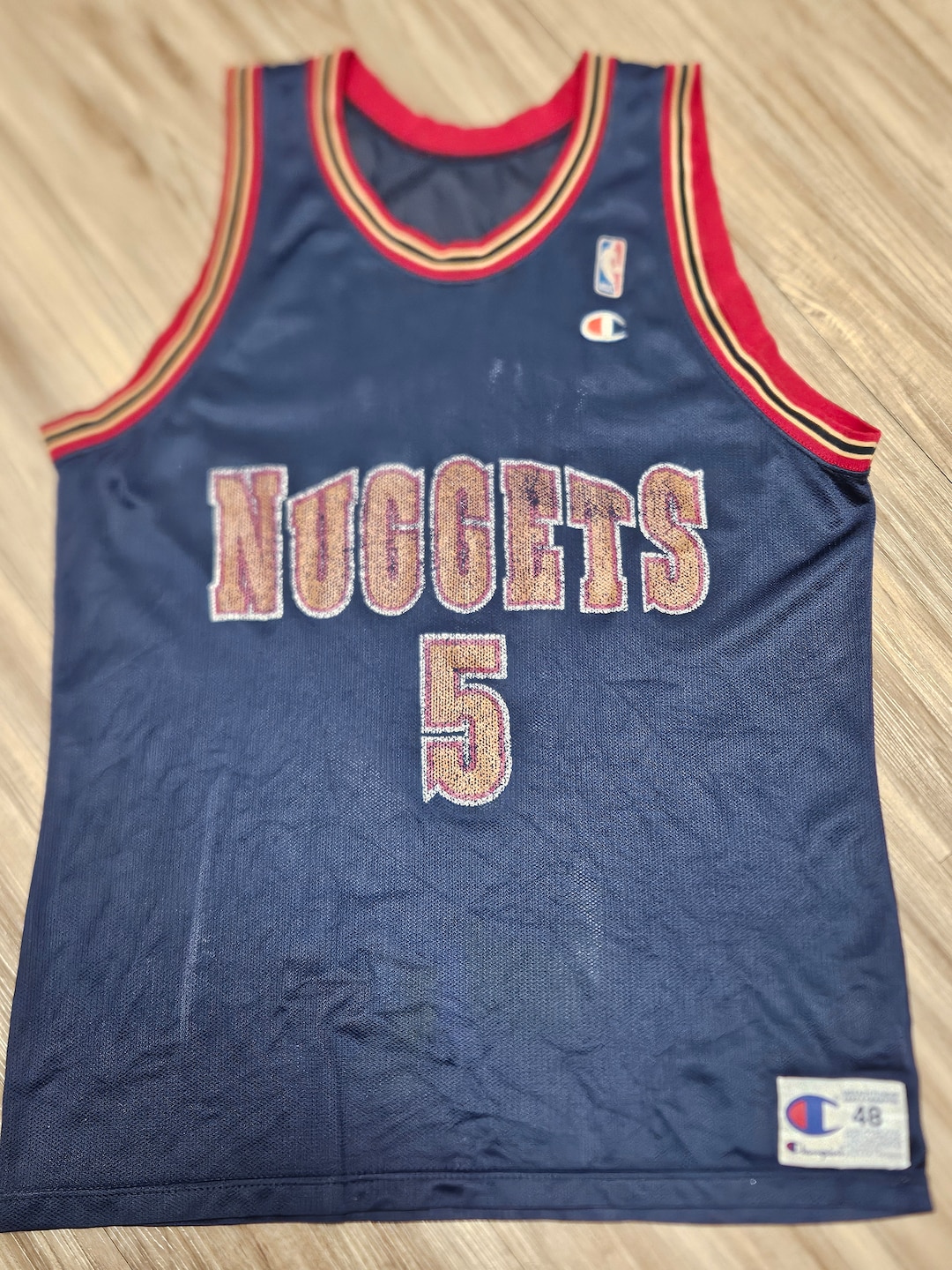 1994-1996 Size 44 Champion Denver Nuggets Jersey,vintage Nuggets