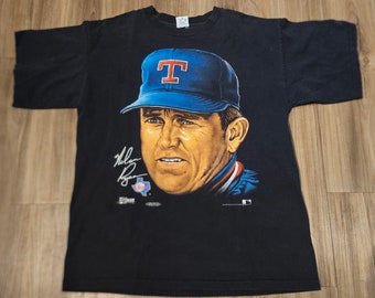 1991 texas rangers shirt,90s texas rangers tee,90s rangers shirt,vintage rangers,texas rangers salem sportswear shirt,rangers nolan ryan shi