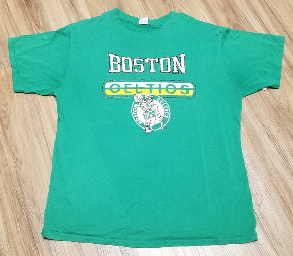 Large 80s vintage Boston celtics shirt,80s celtics shirt, celtics champion shirt, 80s Boston celtics shirt,celtics single stitch shirt