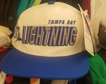 1996 new tampa bay lightning hat,tampa bay lightning sports specialties hat,1996 nhl draft hat,90s lightning hat,vintage lightning hat