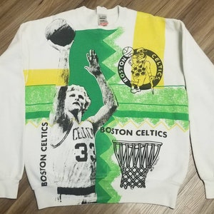Vintage Boston Celtics Crewneck Sweatshirt - Gray Yellow & Green - HTF