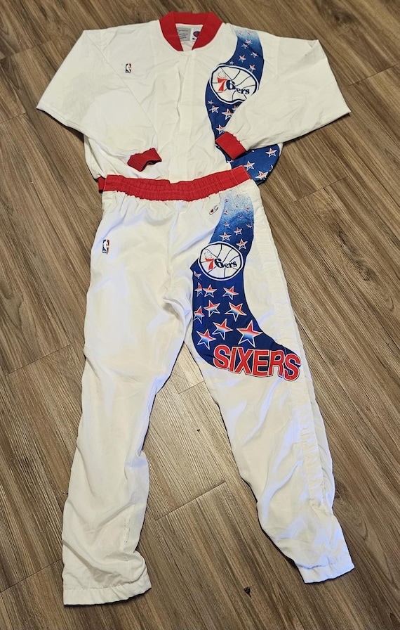 1991-1993 New LARGE Philadelphia 76ers Champion Warm Ups,76ers