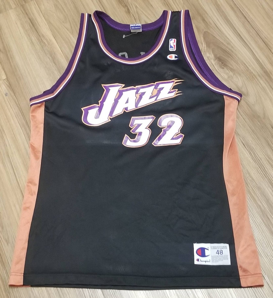 Vintage Deadstock Champion NBA Utah Jazz Jersey 1990s Size 44 NOS