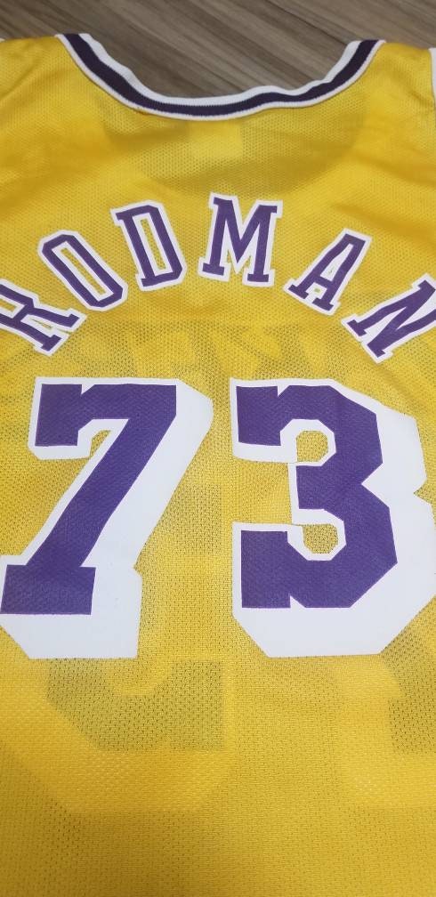 Champion - 美品 未使用 NBA LAKERS Dennis Rodman ユニフォーム UPCYCLE Crop Top Champion Dennis Rodman LA Lakers Jersey