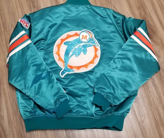 Nike Men's Miami Dolphins Throwback Long Sleeve Windbreaker - Aqua & Orange, New With Tags