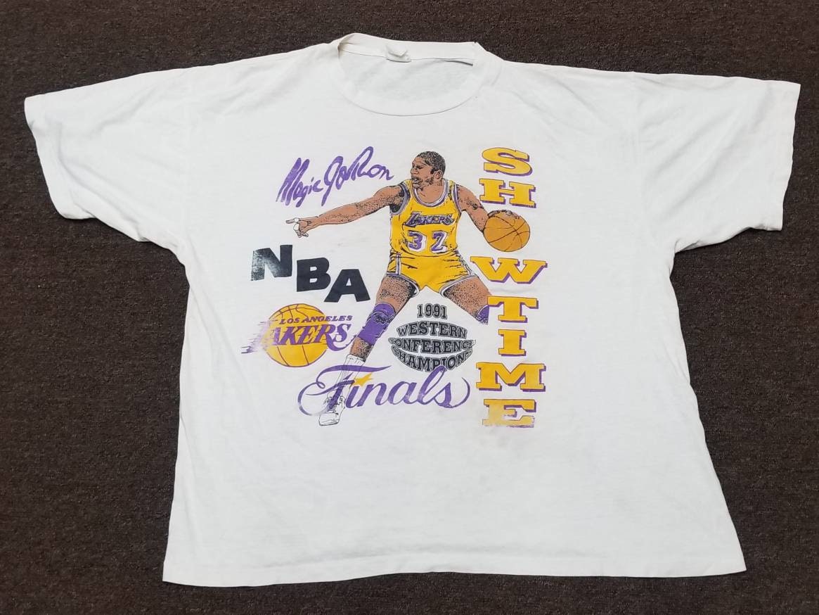 1991 nba finals michael jordan magic johnson vintage shirt angeles