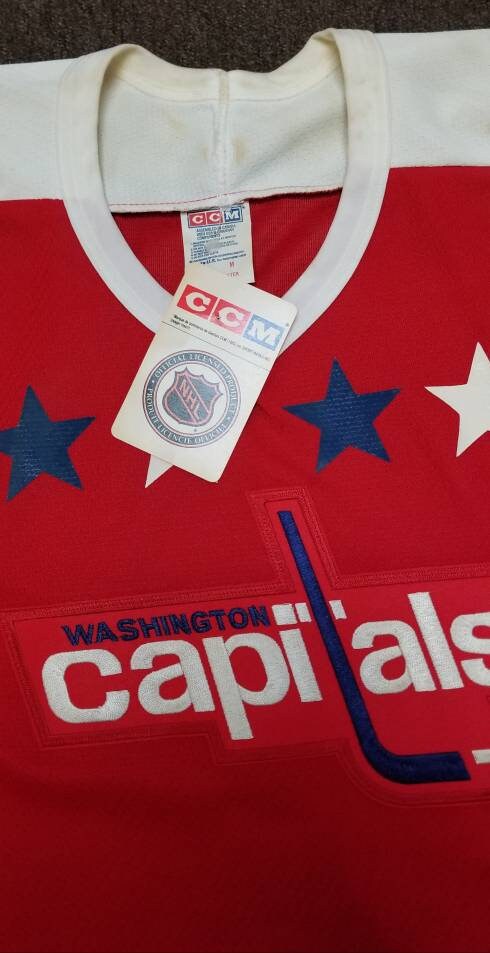 Maillot De Hockey Vintage CCM Washington Capitals Noir Taille S Années 90 - Occasion