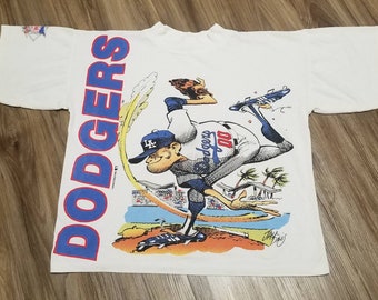 XL 1989 dodgers shirt,80s Dodgers shirt,vintage dodgers shirt,80s dodgers  tee,jack davis dodgers shirt,vintage los angeles dodgers shirt