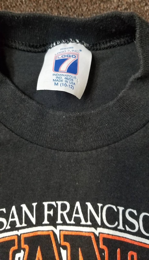 【Deadstock】80's \"Sanfrancisco Giants MLB T-Shirt VTG 80s San Francisco Giants Cartoon Baseball