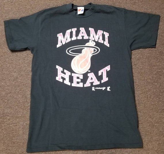 vintage miami heat players warm up jersey sz xl rare