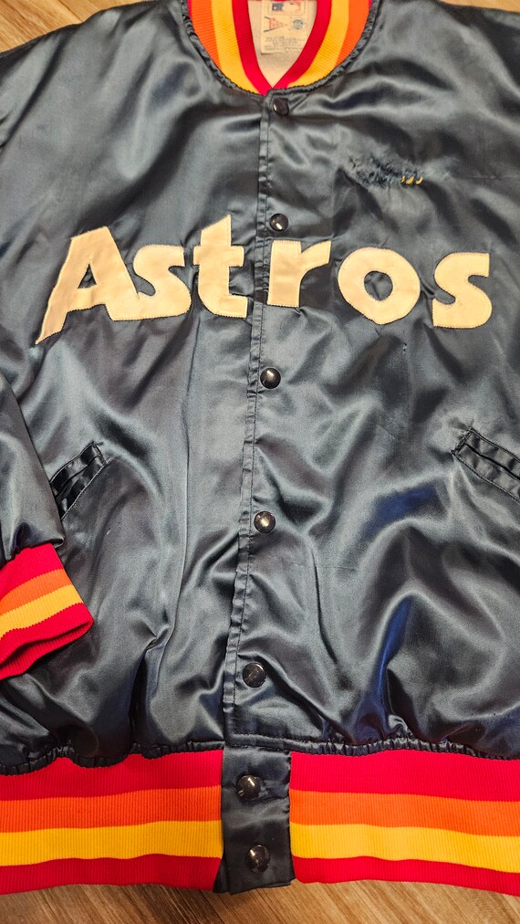 Veste Starter Houston Astros Vintage - Satin Matelassé - Bleu Marine - Taille L