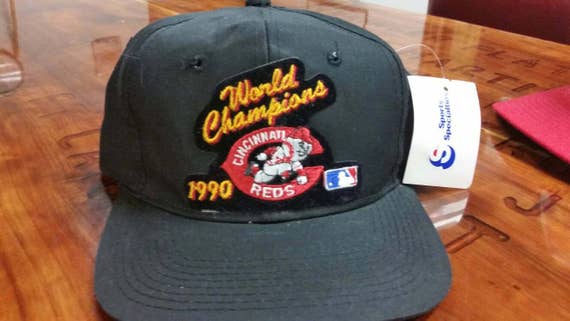 New 1990 Cincinnati reds sports specialties hat,1990 Cincinnati reds world series hat,90s reds hat,vintage reds hat, reds snapback