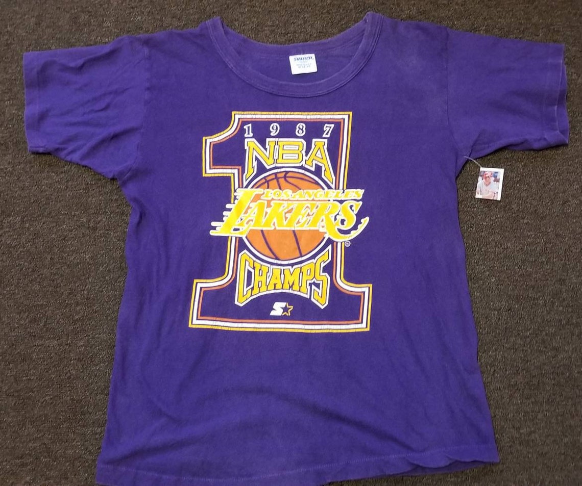 1987 vintage small LA Lakers shirt nba finals shirt magic | Etsy