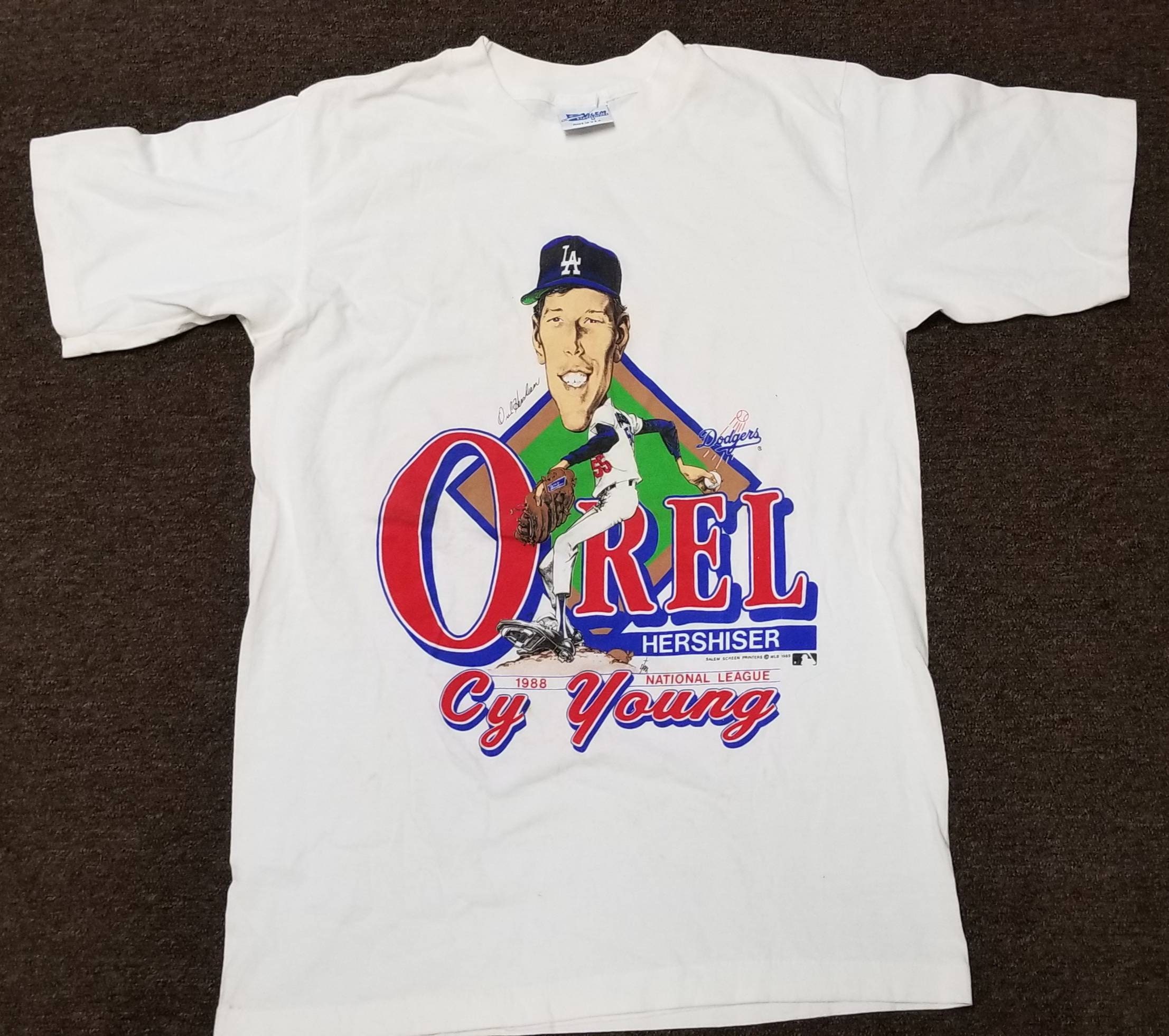 OREL HERSHISER Tシャツ New Original 1988 Dodgers World Series Shirt,la Dodgers Shirt