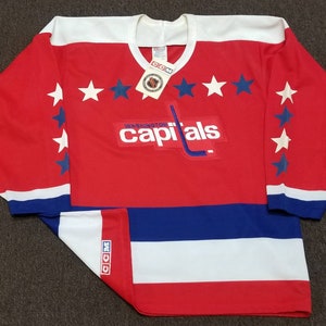 Best Selling Product] Customize Vintage NHL Washington Capitals Hockey  Jersey 1990 For Fans Full Printing Shirt